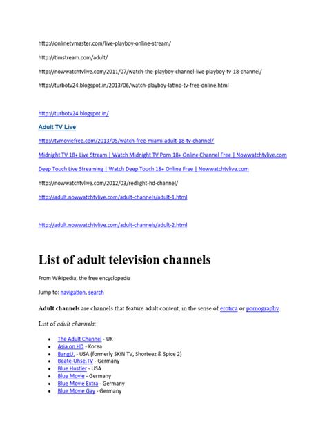 List of adult television channels